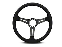 3-Spoke Steering Wheel with Slots; Black Suede (84-04 Mustang)