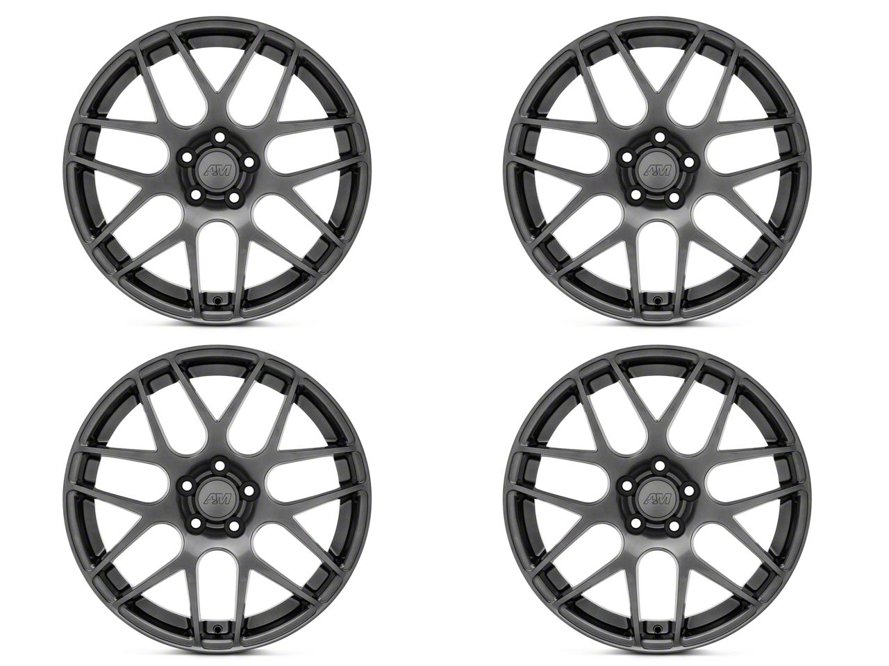 Mustang AMR Dark Stainless 4 Wheel Kit - 19x8.5 (15-18 GT, EcoBoost, V6 ...