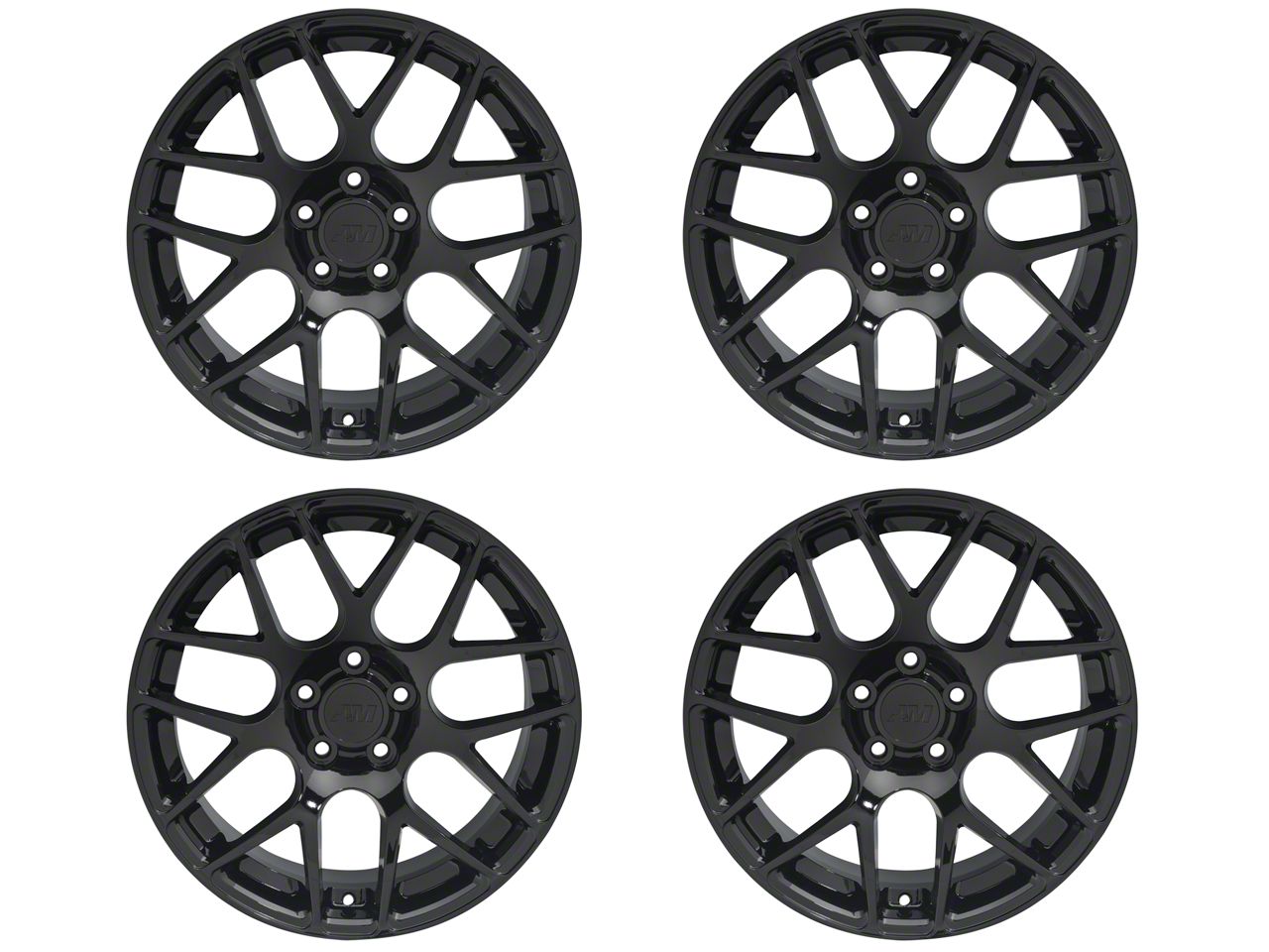 Mustang Staggered AMR Black 4 Wheel Kit - 18x9/10 (05-14 All) - Free ...