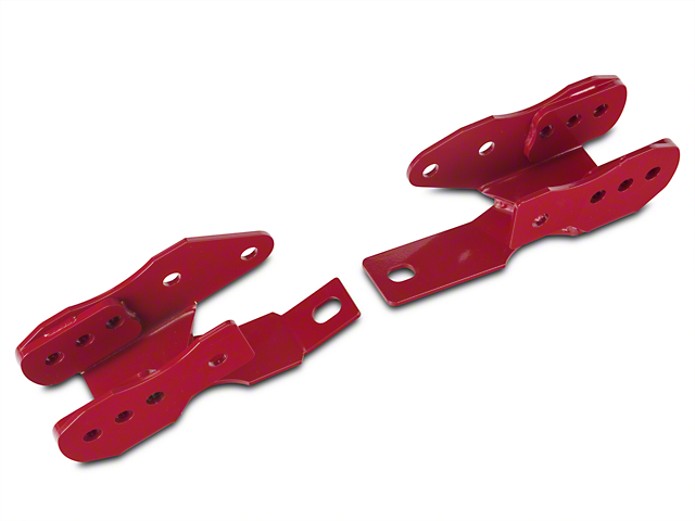 BMR Bolt-On Rear Lower Control Arm Relocation Brackets; Red (05-14 Mustang)