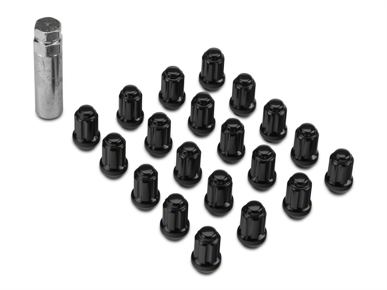 Black Locking Wheel Nuts 14x1.5 Bolts for Ford Mustang 15-16 Mk6