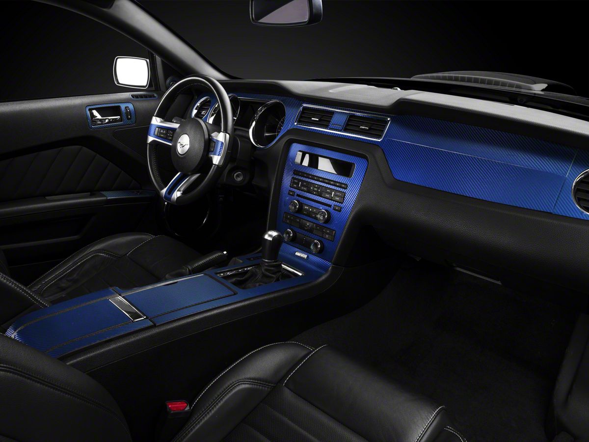 American Muscle Graphics Blue Carbon Fiber Dash Kit 10 14 All
