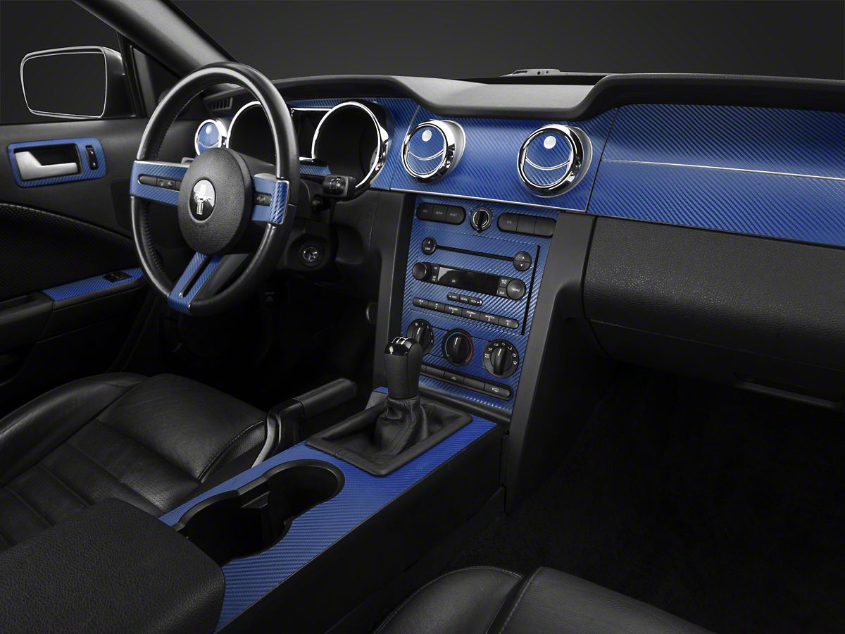 American Muscle Graphics Blue Carbon Fiber Dash Kit 05 09 All