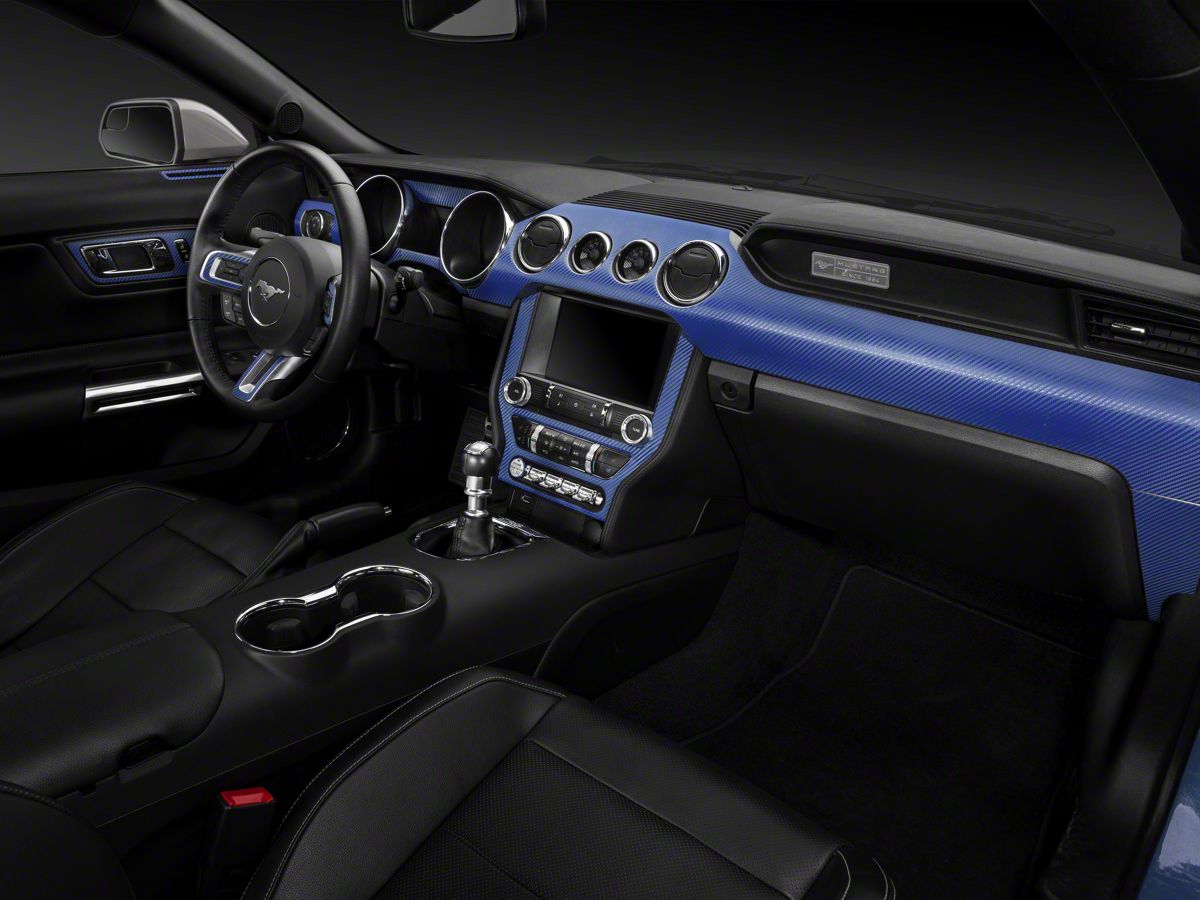American Muscle Graphics Mustang Blue Carbon Fiber Dash Kit
