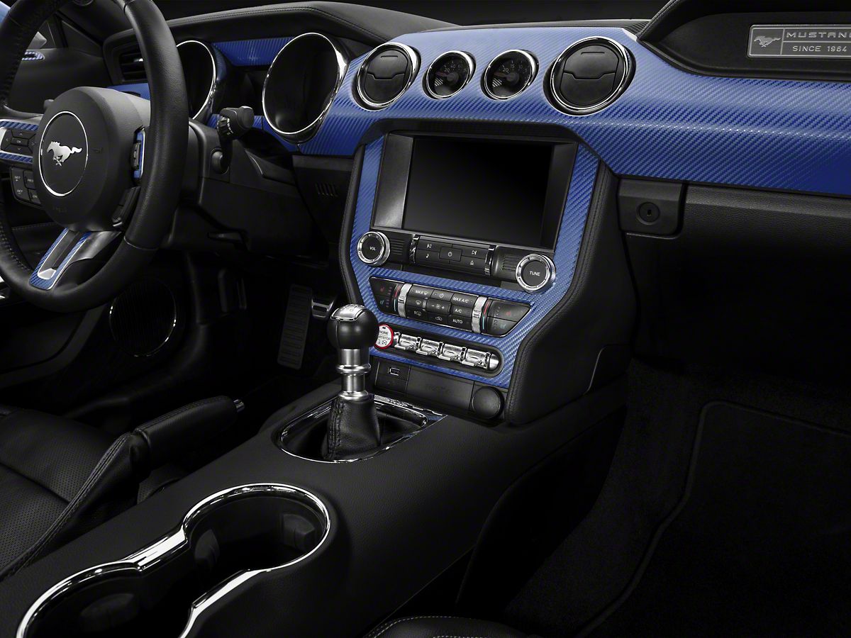 American Muscle Graphics Mustang Blue Carbon Fiber Dash Kit