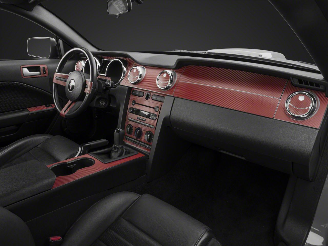 American Muscle Graphics Mustang Red Aluminum Carbon Fiber ... volvo trim gauge wiring colors 