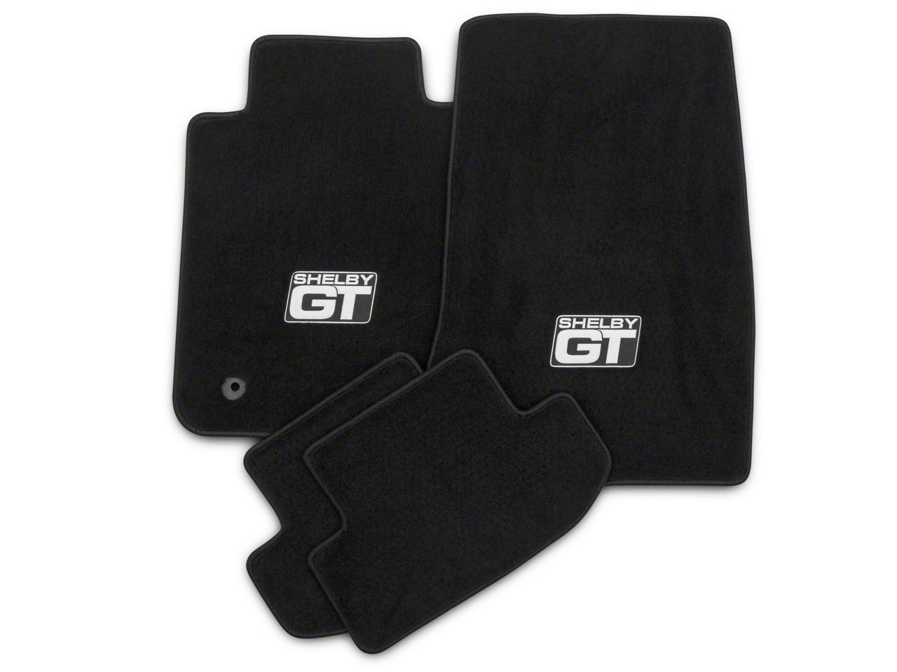 Lloyd Mustang Front and Rear Floor Mats with Shelby GT Logo; Black ...