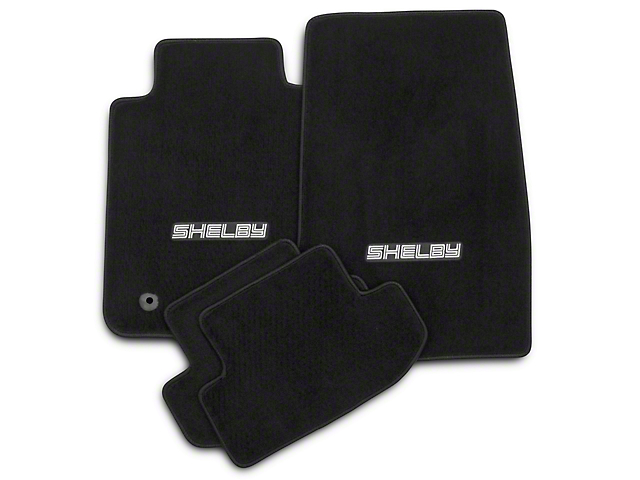 Lloyd Front and Rear Floor Mats with Shelby Logo; Black (15-22 Mustang)