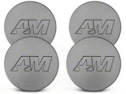 AmericanMuscle Center Cap Kit; Charcoal (Fits AmericanMuscle Branded Wheels Only)