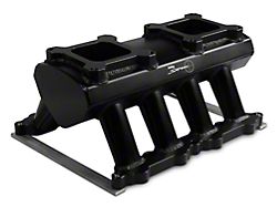 Sniper Hi-Ram Single Plane Dual Quad Carbureted Fabricated Intake Manifold; Black (11-14 Mustang GT)