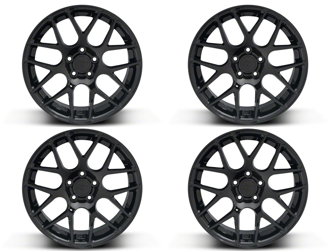 Mustang AMR Gloss Black 4 Wheel Kit; 19x8.5 (10-14 Mustang) - Free Shipping