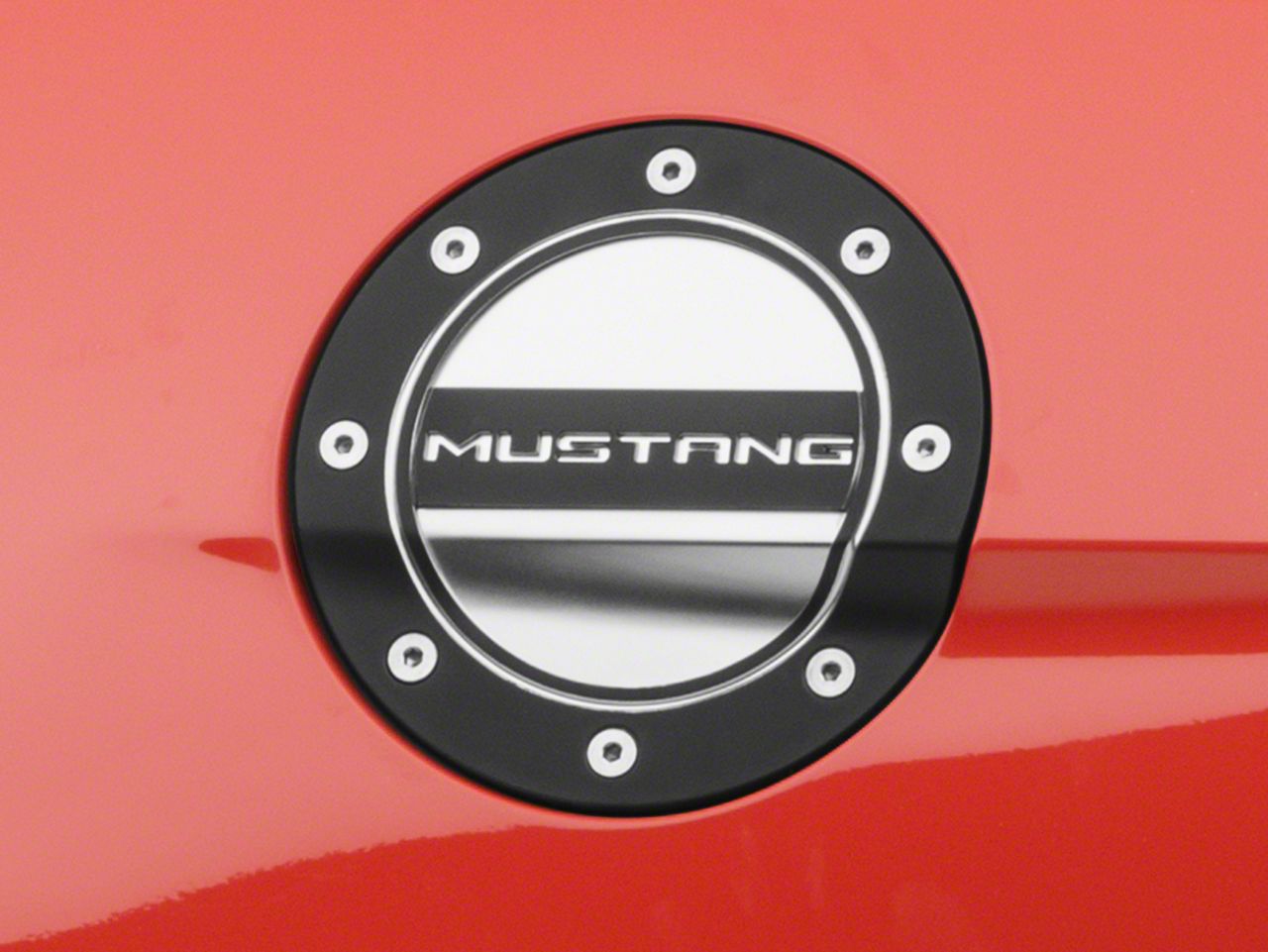 Mustang Competition Series Fuel Door Mustang Black & Silver (1517