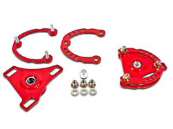BMR Caster Camber Plates; Red (15-21 Mustang)