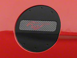 Defenderworx Fuel Door with Red Pony Logo; Black (15-21 Mustang)