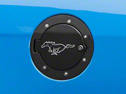 Defenderworx Locking Fuel Door with Pony Logo; Two Tone (10-14 Mustang)