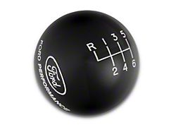 Ford Performance 6-Speed Shift Knob with Ford Performance Logo; Black (15-22 Mustang GT, EcoBoost, V6)