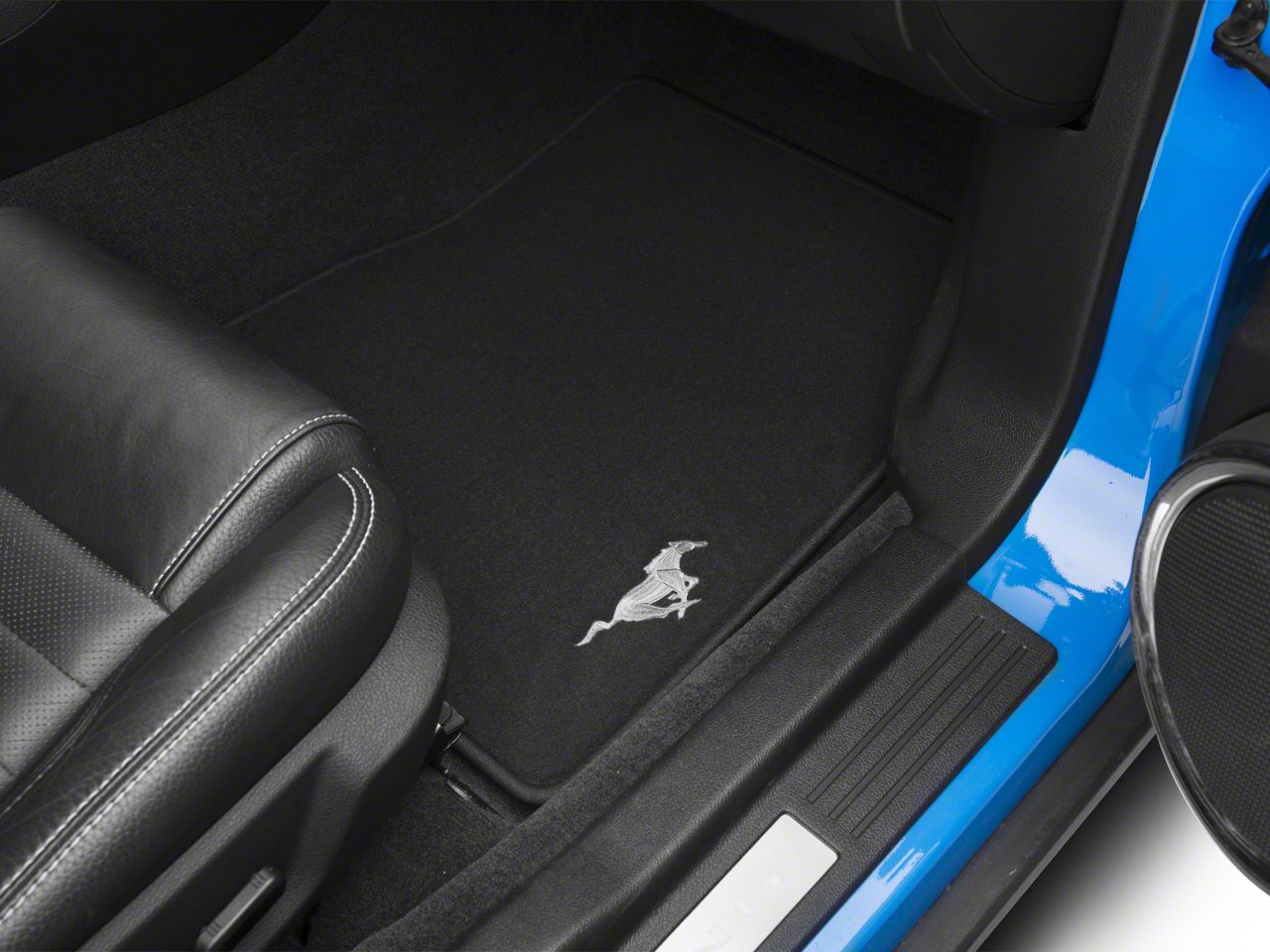 Ford Mustang Front Floor Mats w/ Running Pony Logo - Black BR3Z-6313086 ...