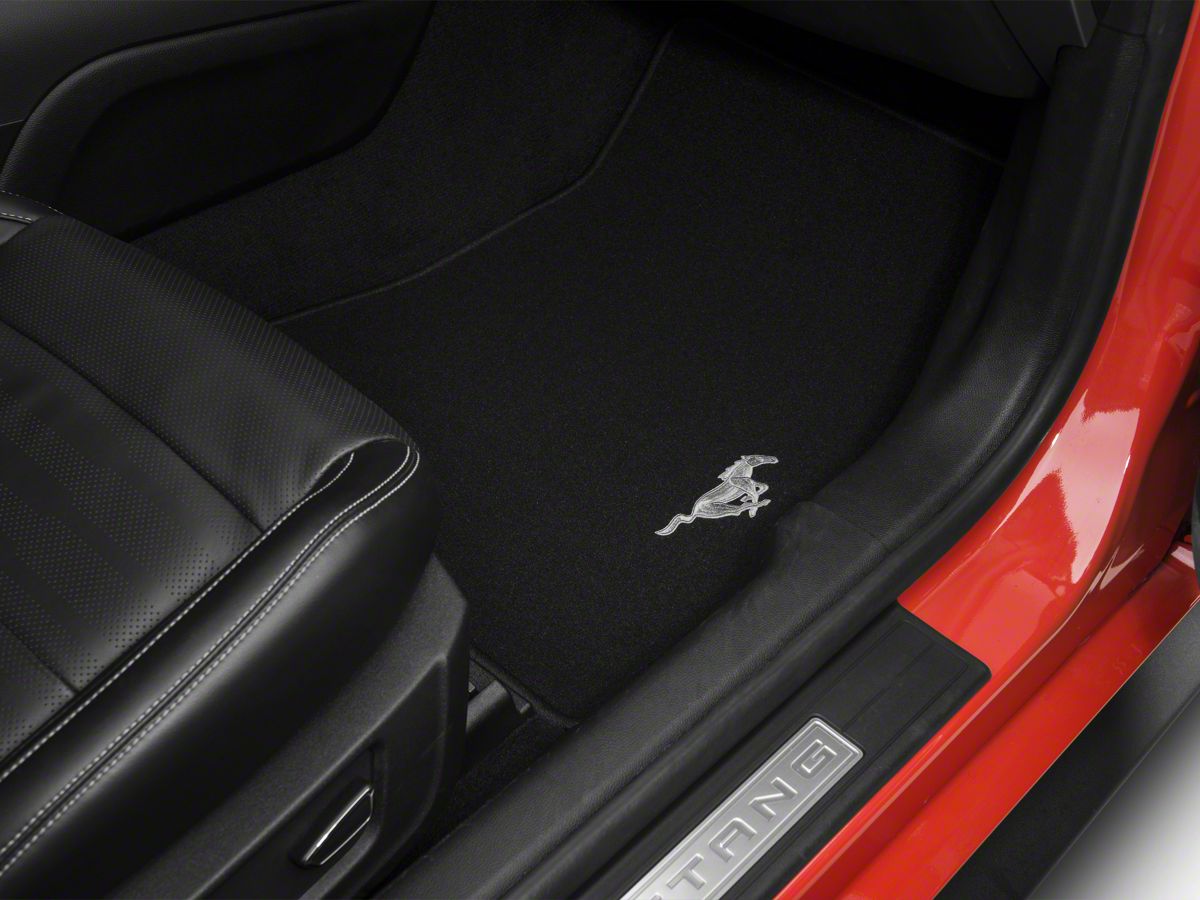 Ford Mustang Front Floor Mats W Running Pony Logo Black Fr3z