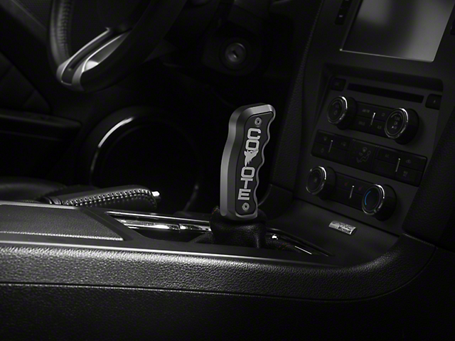 Barton Pistol Grip Shifter Handle with Coyote Logo; Black (11-14 Mustang GT, V6)