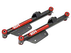 BMR Non-Adjustable DOM Rear Lower Control Arms; Poly Bushings; Black Hammertone (79-98 Mustang)