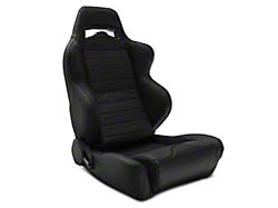Corbeau LG1 Racing Seats; Black Leather; Pair (Universal; Some Adaptation May Be Required)