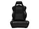 Corbeau LG1 Racing Seats; Black Leather; Pair (Universal; Some Adaptation May Be Required)