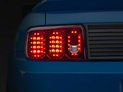 LED Tail Lights; Chrome Housing; Ruby Red Lens (05-09 Mustang)