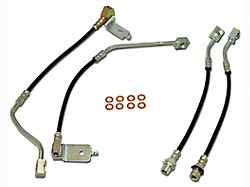 J&M Stainless Steel Telfon Brake Lines; Front and Rear (96-98 Mustang GT)