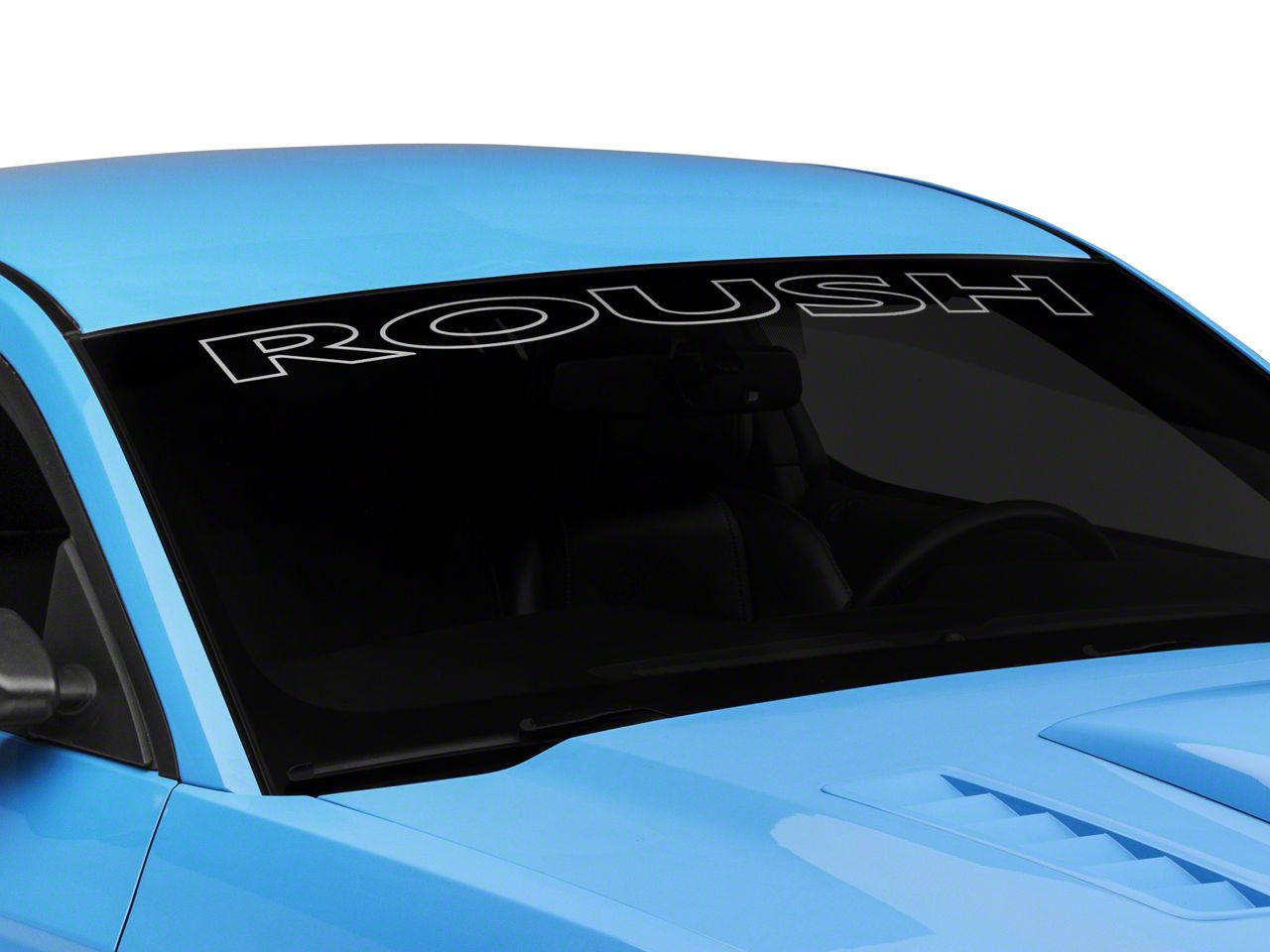 Roush Mustang Windshield Banner Etched Glass Silver 401363 94