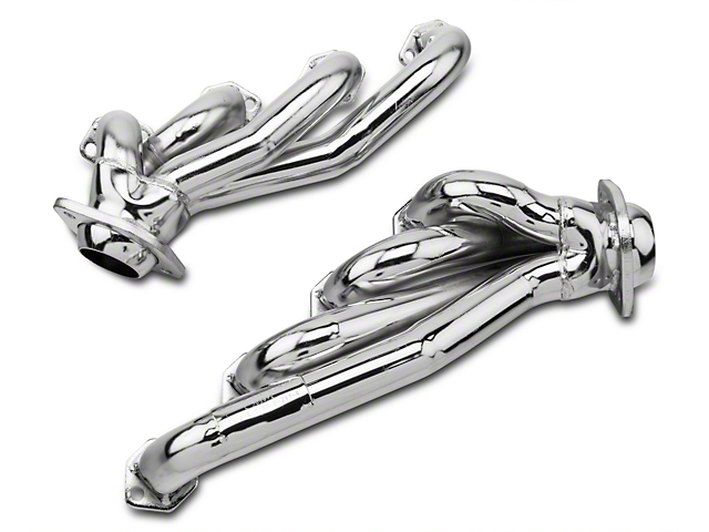 MAC 1-5/8-Inch Unequal Shorty Headers; Chrome (79-93 5.0L)