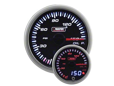 Prosport 52mm JDM Series Dual Display Oil Pressure Gauge; Electrical; Amber/White (Universal; Some Adaptation May Be Required)