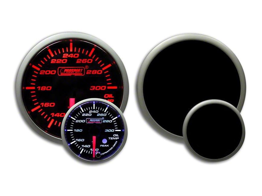 Prosport 52mm Premium Series Oil Temperature Gauge; Electrical; Amber/White (Universal; Some Adaptation May Be Required)