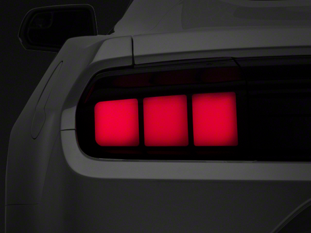 Raxiom Profile LED Tail Lights; Gloss Black Housing; Red Lens (15-22 Mustang)