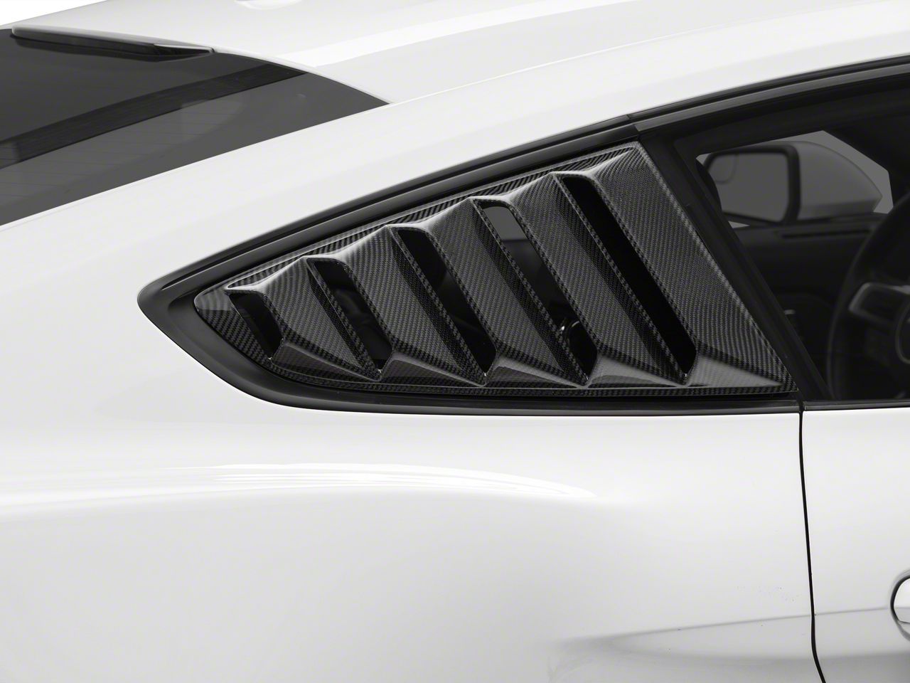 carbon fiber rear window louvers mustang