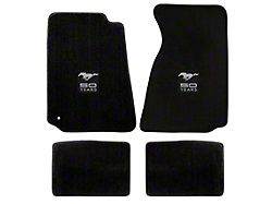 Lloyd Front and Rear Floor Mats with 50th Anniversary Logo; Black (99-04 Mustang)