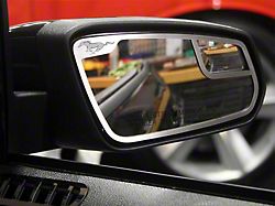 Brushed Side Mirror Trim with Running Pony Logo (10-14 All)