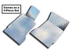 Diamond Plate Front and Rear Floor Mats; Polished (05-09 Mustang)