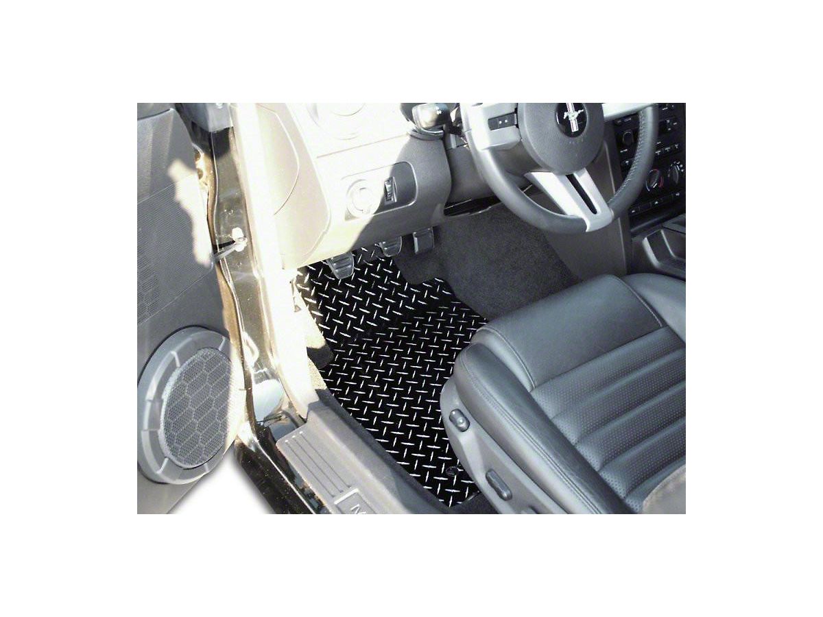 American Car Craft Mustang Diamond Plate Front Floor Mats Black