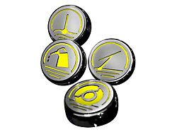 Executive Series Engine Cap Covers; Solid Yellow Inlay (10-14 Mustang GT, V6)