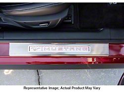 Illuminated Door Sill Plate Covers; Green (15-21 Mustang)