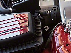 Polished Factory Air Box Accent Plate; Red Carbon Fiber Inlay (15-17 Mustang GT, EcoBoost, V6)
