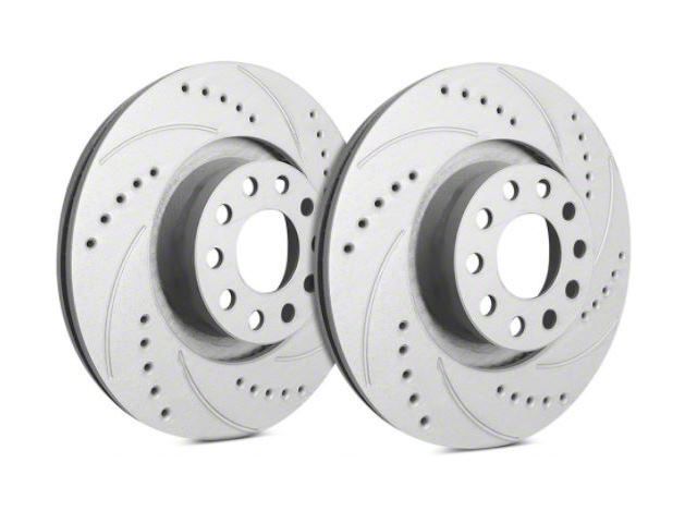 SP Performance Cross-Drilled and Slotted Rotors with Gray ZRC Coating; Rear Pair (07-18 Jeep Wrangler JK)