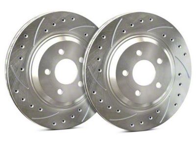 SP Performance Cross-Drilled and Slotted 5-Lug Rotors with Silver ZRC Coated; Front Pair (05-15 Tacoma)
