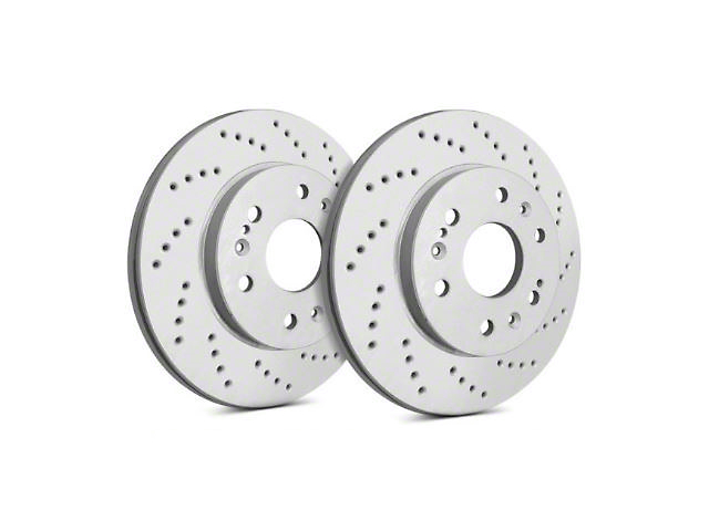 SP Performance Cross-Drilled 5-Lug Rotors with Gray ZRC Coating; Front Pair (05-15 Tacoma)