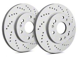 SP Performance Cross-Drilled 6-Lug Rotors with Gray ZRC Coating; Front Pair (05-23 Tacoma)