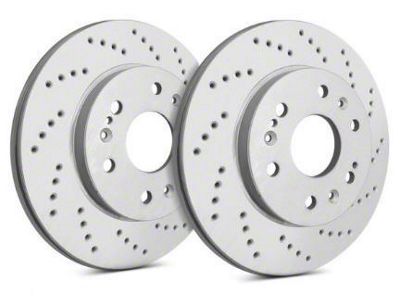 SP Performance Cross-Drilled Rotors with Gray ZRC Coating; Front Pair (90-98 Jeep Wrangler YJ & TJ; 1999 Jeep Wrangler TJ w/ 3-1/4-Inch Composite Rotors)
