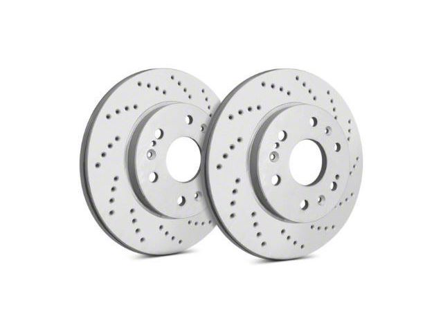 SP Performance Cross-Drilled Rotors with Gray ZRC Coating; Front Pair (07-18 Jeep Wrangler JK)