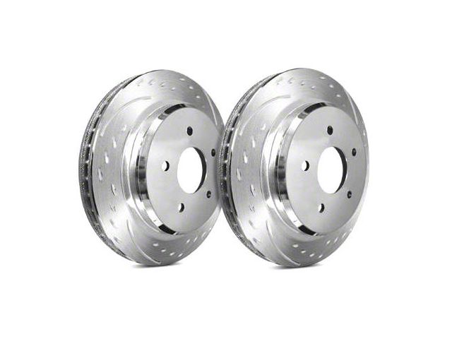 SP Performance Diamond Slot Rotors with Silver Zinc Plating; Front Pair (90-06 Jeep Wrangler YJ & TJ)