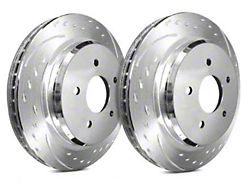 SP Performance Diamond Slot Rotors with Silver Zinc Plating; Front Pair (02-18 RAM 1500)