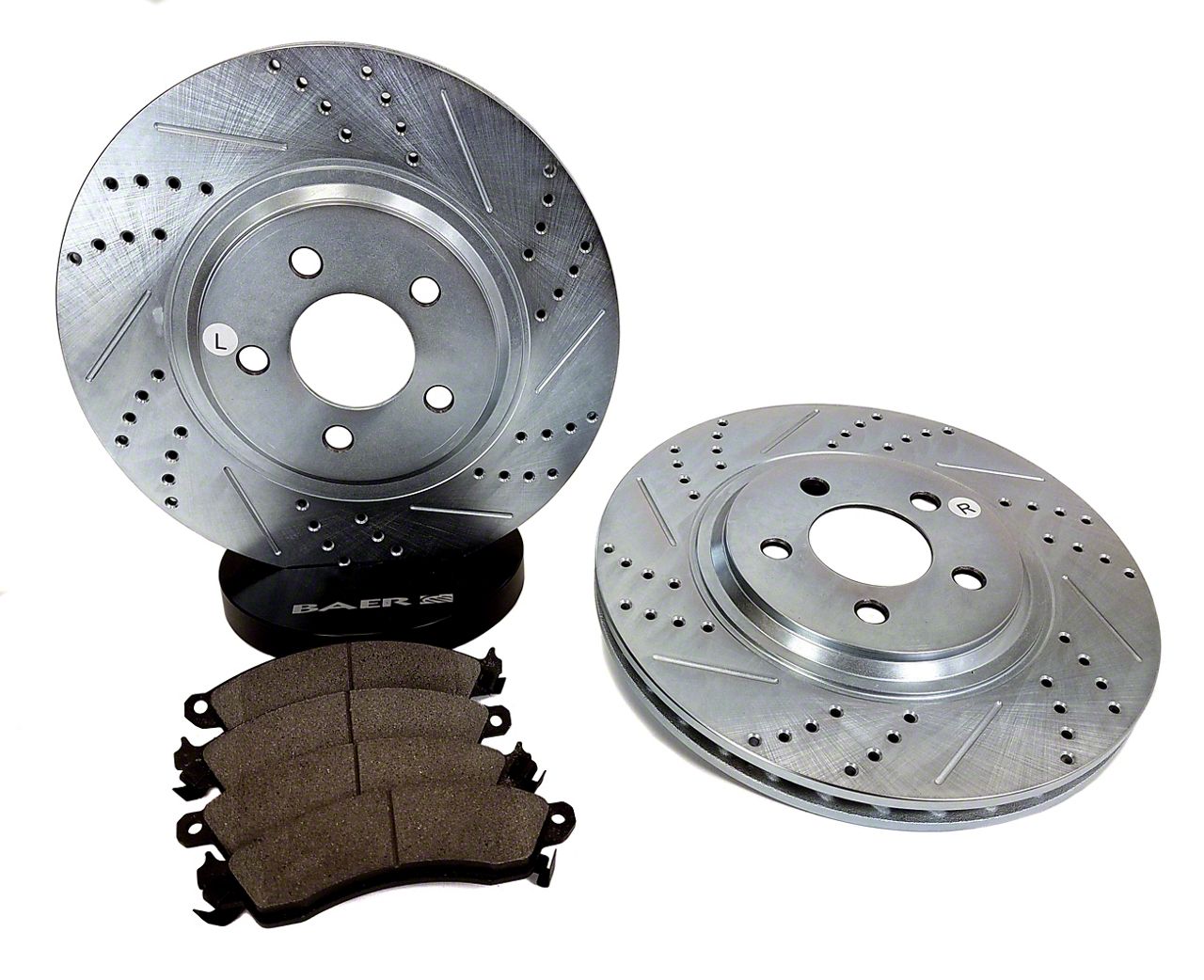 Baer Sport Mustang Drilled and Slotted Brake Rotor and Pad Kit; Front ...